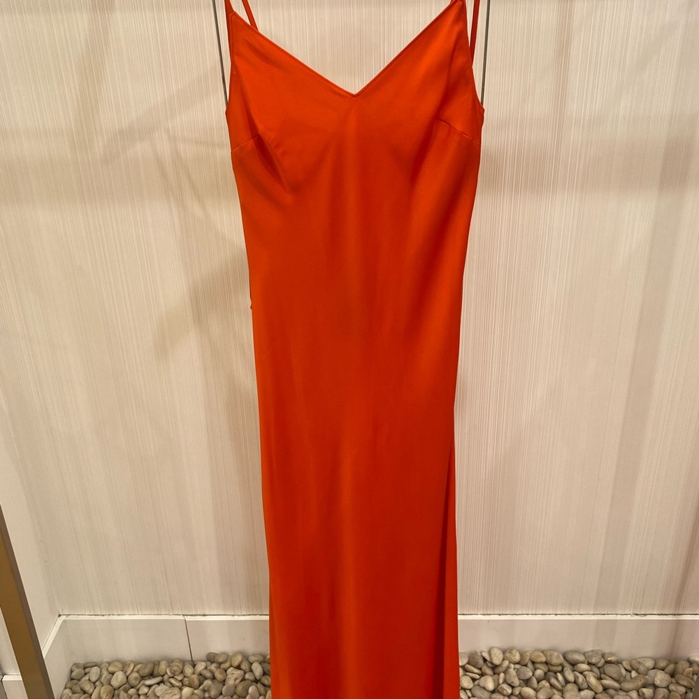 BCBG DARK ORANGE LONG DRESS